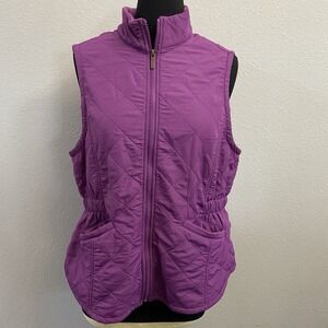 Bit and‎ Bridle Women's M Full Zip Quilted Lightweight Riding Vest Plum Pockets